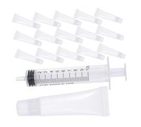 Healeved Tubetti Lucidalabbra Trasparenti Ricaricabili con Pennello e Siringa per Applicazione Precisa e Riempimento Senza Sprechi Contenitori in Plastica per Balsamo Labbra Te