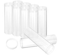 Healeved Tubi la Raccolta di Monete in Plastico Trasparente 10 Pezzi Contenitore Pratico per Conservazione e Protezione Monete Dalla Ossidazione
