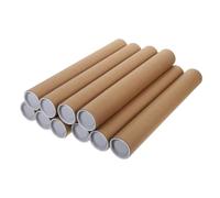 Healeved Tubi per Poster in Cartone Kraft con Tappi Set da 10 Pezzi Tubo Postale Rotondo Diametro Interno 50Mm Spessore 3Mm Protezione per Spedizione Poster Opere D’Arte e Canne da