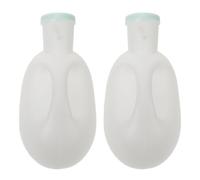 Healeved Urinale Portatile Uomo in Plastica Bianco 2000ml, Ergonomico e Riutilizzabile, Antigoccia, per Viaggi e Casa, Confezione da 2 Pezzi