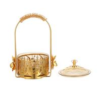 Healeved Vassoio Mediorientale per Dolcetti Eid Mubarak con Coperchio, Ciotola Decorativa Araba per Snack e Centrotavola Festa Islamica Ramadan, Contenitore Resistente per Caramelle