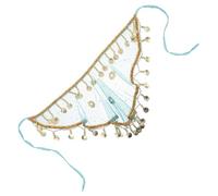 Healeved Velo Tribale Indiano con Nappe in Chiffon Peacock Blue Accessorio Leggero per Costume Danza del Ventre Donna per Spettacoli Cosplay e Feste Culturali