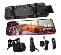 Healifty 1 set Dash Cam Specchietto Retrovisore Full Screen con Anteriore e Posteriore Sensore e GPS