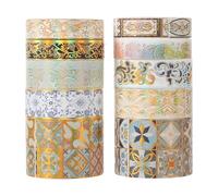 Healifty 10 Nastro Washi Decorativo per DIY Scrapbook e Planner Nastro Adesivo Artistico Unico e Delicato per Diari e Album da Facile da Tagliare Residui