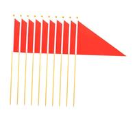 Healifty 10 pezzi Bandiere Triangolari da Giardino con Asta in Bamboo Rosse Marcatori Resistenti per Irrigazione e Addestramento Indicatori e Facili da Inserire nel Terreno