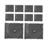 Healifty 10 pezzi Custodie CD Trasparenti Base Nera Scatole Stoccaggio per Dvd Musica e Scuole Protezione Ottimale Contro Graffi e Danni