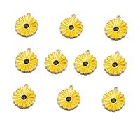 Healifty 10 pezzi Pendenti Moda in Lega Forma di Girasole Giallo Charms Chic per Creazioni Gioielli Fai da Te Accessori per Collane e Orecchini