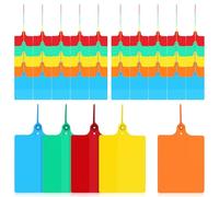 Healifty 100 pezzi Cartellini Plastica Pz con Stringhe per Etichette Abbigliamento Logistica Spedizione Controllo Scorte