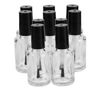 Healifty 10pezzi Fiale di Vetro Trasparente da Contenitori Vuoti per Smalto con Tappo Pennello Adatti per Manicure da Viaggio e Uso Quotidiano Casa