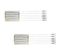 Healifty 12 pezzi Forchettine in Acciaio per Frutta e Dessert Forchette Doppia Punta con Lungo Strumenti Fonduta e Bbq Resistenti e Facili da per Cucina Colore Casuale Colore Casuale