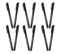 Healifty 12 Pezzi Pennarello per Calligrafia Nero, Tre Punte, per Lettering | Nylon e Plastica, Punta Morbida Sensibile, Ricaricabile, Adatto a Lezioni D'arte e Note Quotidiane