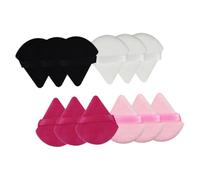 Healifty 12 pezzi Spugnette Trucco Triangolari e Ventaglio per Cipria e Fondotinta Morbide e Skin-friendly Uso Bagnato e Asciutto Accessori Make Up Viso Pratici e Portatili