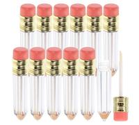 Healifty 12 Tubetti Ricaricabili per Lucidalabbra a Forma di Matita Contenitori Cosmetici Trasparenti Vuoti Pennello Tubetti da Viaggio per Balsamo Labbra e Campioni Riutilizzabili e