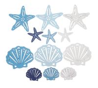 Healifty 136 pezzi Decorazioni in Legno Tema Oceano Stelle e Gusci per Appendere Addobbi Nautici Fai da Te per Casa Festa e Hotel Completo di Tagli in Legno Naturale