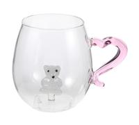 Healifty 14oz Tazza Di Vetro Con Orso Dentro Design Animale Per Feste e Natale Multiuso Per Caffè e Tè Materiale Sicuro e Resistente Come Regalo e Decorazione Per Tavola