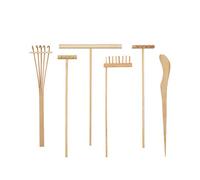 Healifty 6 rastrelli da giardino Zen in bambù per meditazione, mini attrezzi da giardino, accessori per la decorazione della tavola di casa e ufficio