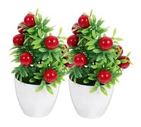 Healifty 2 Pezzi Albero Frutto Artificiale in Vaso Bonsai Finto Compatto e Durevole per Decorazione Regalo Fotografico