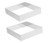 Healifty 2 pezzi Anelli per Torte Quadrati in Acciaio Resistente Stampi per Mousse Precisi e Robusti Strumenti per Dolci Eleganti e Resistenti per Casa e Feste