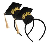 Healifty 2 pezzi Cerchietto Cappello Laurea con Nappa Fascia Testa per Festa Laurea Accessorio per Cerimonie e Celebrazioni Decorazione Accademica per Graduazione