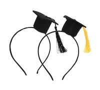 Healifty 2 pezzi Cerchietto Laurea con Tocco e Nappa e Nera Fascia per Adulti e Accessorio Festa e Foto Props per Cerimonia e Party
