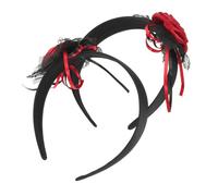 Healifty 2 Pezzi Fascia Rosa Realistica per Halloween Cerchietto Spose Antiscivolo con Fiori Artificiali per Cosplay e Feste Tema