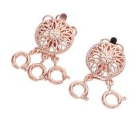 Healifty 2 pezzi Fermagli per Collane Multi-file in Rosa Oro da Chiusure per Gioielli Fai da Te Connettori Stratificati Antigroviglio per Collane Multiple Facili da Usare e Sicuri