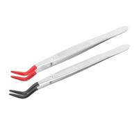 Healifty 2 Pezzi Pinzette Filateliche in Acciaio Resistente con Punte Piegate Ergonomiche Leggere e Resistenti per Hobby Artigianali Gioielli e Laboratorio Pratiche e Facili da Trasportare