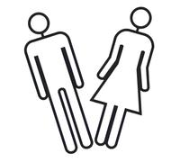Healifty 2 Pezzi Segnaletica Wc Autoadesiva Nera Opaca Acrilico Unisex per Porta Bagno Facile Installazione Resistente Ditate per Bagni Aziendali Uffici e Hotel