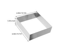 Healifty 2 pezzi Stampi Quadrati in Acciaio Resistente per Mousse e Dolci Anelli Antiadesivi per Torte Cutter per Pasta e Dolci Facilità di Pulizia e Rilascio Dimensione