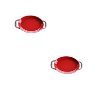 Healifty 2 Pezzi Teglia da Forno con Maniglie Doppie Pirofila per e Servizio per Pizza e Insalate Facile da e Resistente Design Unico