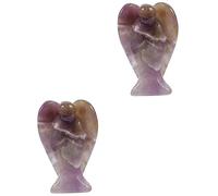 Healifty 2 Pz Ornamento Di Angelo Di Cristallo Statuina Di Angelo Commemorativo Angelo Tascabile Con Pietre Preziose Scena Della Mangiatoia Di Gesù Topper Da Scrivania Donna Viola Pace Mini