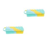 Healifty 2 Pz Spazzola Per Il Bagnetto Scrubber Per Il Cuoio Capelluto Per La Forfora Spazzola Per Shampoo Per Corpo Gel Di Silice Bambino Che Fa i Primi Passi Doppia Faccia Luffa