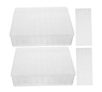 Healifty 2 set Organizer Trasparenti in Plastica con Scomparti e Etichette Contenitori per Smalti Unghie Gioielli e Piccoli Accessori Organizer Compatto e Portatile per Artigianato Art