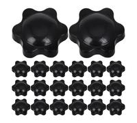 Healifty 20 Pezzi Manopole a Stella in Plastica Nera Dado Cieco M4 Manopole di Serraggio Zigrinate Resistenti per Utensili Meccanici e Mobili Facili da Usare per Applicazioni Industriali e