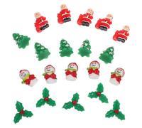 Healifty 20 Pezzi Mini Ornamenti Natalizi in Resina Babbo Natale Pupazzi di Neve e Alberelli Decorazioni per Villaggi e Centrotavola Set Fai-da-Te per Decorazioni Festive Artigianali