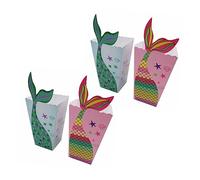 Healifty 24Pezzi Scatole per Popcorn Forma Sirena Colorati per Feste Compleanno e Party per Contenitori Creativi per e Serate Cinema