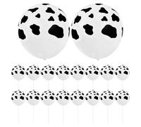 Healifty 25 Palloncini a Forma di Mucca in Lattice Stampato, Decorazioni per Feste e Compleanni a Tema Fattoria, Set da 25 Pezzi per Party Animali da Fattoria e Cowboy