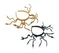 Healifty 2pezzi Fascia Per Capelli Forma Di Serpente Medusa Copricapo Egiziano Per Donne e Ragazze Accessori Per Capelli Flessibili Colore Verde e Oro Per Halloween e Travestimenti