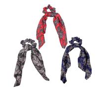 Healifty 3 pezzi Fasce Capelli Chiffon con Sciarpa Vintage Elastici Modelli Boho per Coda di Cavallo Accessori Moda Donna Colori Casual Colore Casuale Colore Casuale