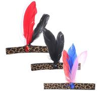 Healifty 3 Pezzi Fascia per Chioma Piume Leopardata Leggera Copricapo per Donne e Accessori per Costumi Festa Halloween Carnevale