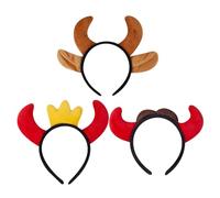 Healifty 3 Pezzi Fascia per con Corna Animali Halloween Cerchietti Morbidi con Corna Pecora e Capra Accessorio Costume Animato per Adulti per Feste e Cosplay