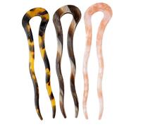 Healifty 3 pezzi Forcine Capelli Forchetta U in Acetato Accessori Eleganti per Chignon e Raccolti Donna Superficie Liscia e Resistente Adatte per Feste e Uso Quotidiano Colori Rosa Marrone