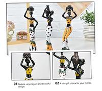 Healifty 3 pezzi Statue Africane in Resina Figure Femminili Decorativa per Ufficio e Casa Sculture Artigianali con Finitura Dettagliata per Spazi Unici