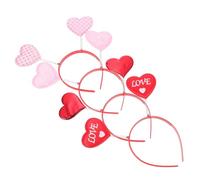 Healifty 4 Cerchietti per Chioma a Forma di Cuore Fasce Decorative Rosa per Festa d'Amore Accessori per Chioma Chic per Feste Cosplay e Occasioni Speciali
