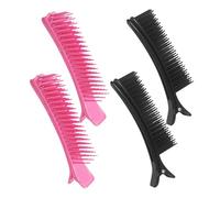 Healifty 4 pezzi Clip Styling Capelli in Plastica Resistente Pinze Partizione Professionali per Parrucchieri Accessori Acconciature Nero e Rosa per Saloni e Uso Personale