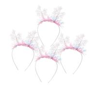 Healifty 4 pezzi Fasce Natalizie con Fiocco di Cerchietti Decorativi per Feste Invernali Accessori Fascia Antiscivolo per Foto di Natale