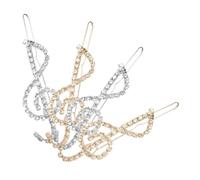 Healifty 4 Pezzi Fermagli Note Musicali con Strass Clip Volume Eleganti e Accessori Gioiello per Donne Cerimonie Matrimonio e Uso