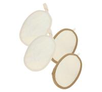 Healifty 4 pezzi Spugne Esfolianti in Loofah Naturali per Doccia Morbide e Confortevoli con Bordi in Beige e Caffè per Rimuovere Cellule Morte e Impurità Durante Bagno Quotidiano