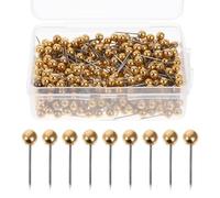 Healifty - 400 spille da cucito con perline a sfera, per sartoria, gioielli, cucito e decorazione artigianale (oro)