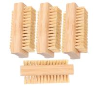 Healifty 4pezzi Spazzola per Unghie Impugnatura in Bambù Setole in Juta per Rimozione e Pulizia Cuticole Kit Manicure per Salone e Uso Casalingo Piccola e Portatile